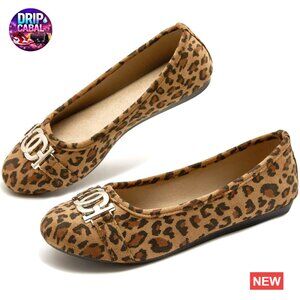 Memory Foam Ballet Flats Slip On Round Toe Walking Shoes